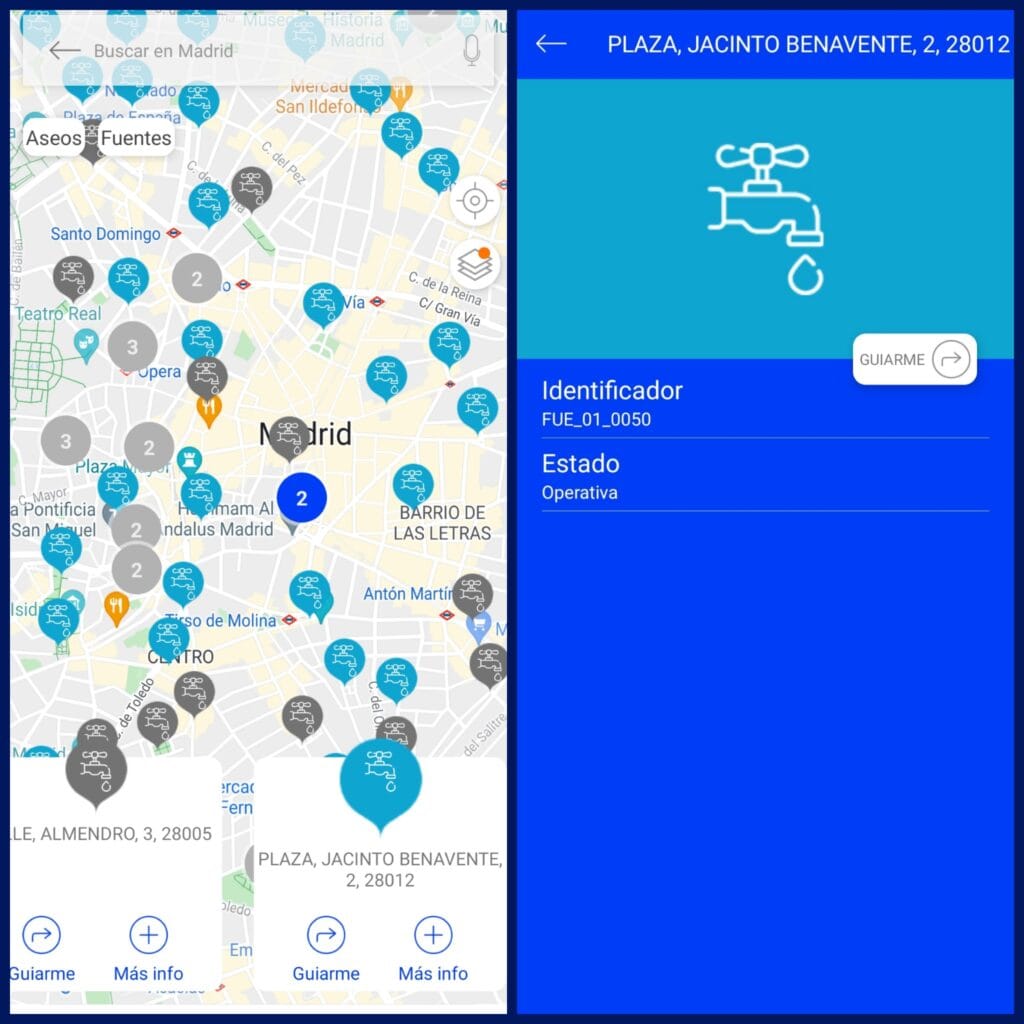 El Ayuntamiento de Madrid publica un mapa de las fuentes públicas de la ciudad