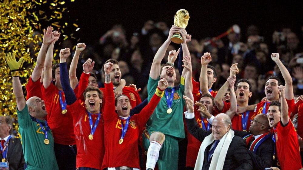 Fotografía de La Roja celebrando haber ganado el Mundial.