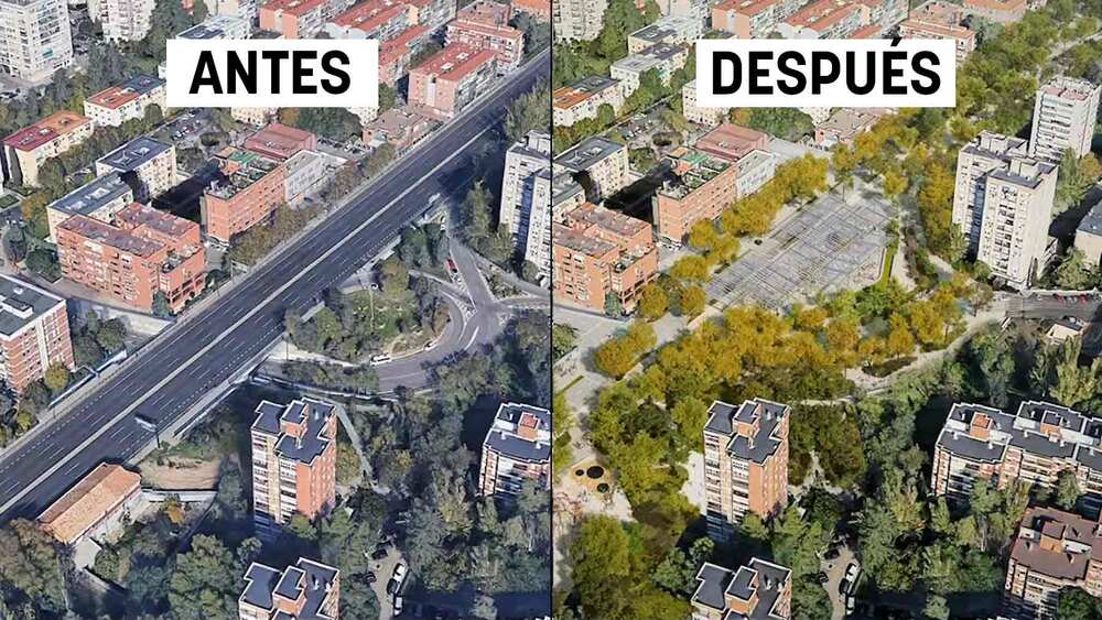 Imagen del antes y el después del soterramiento.