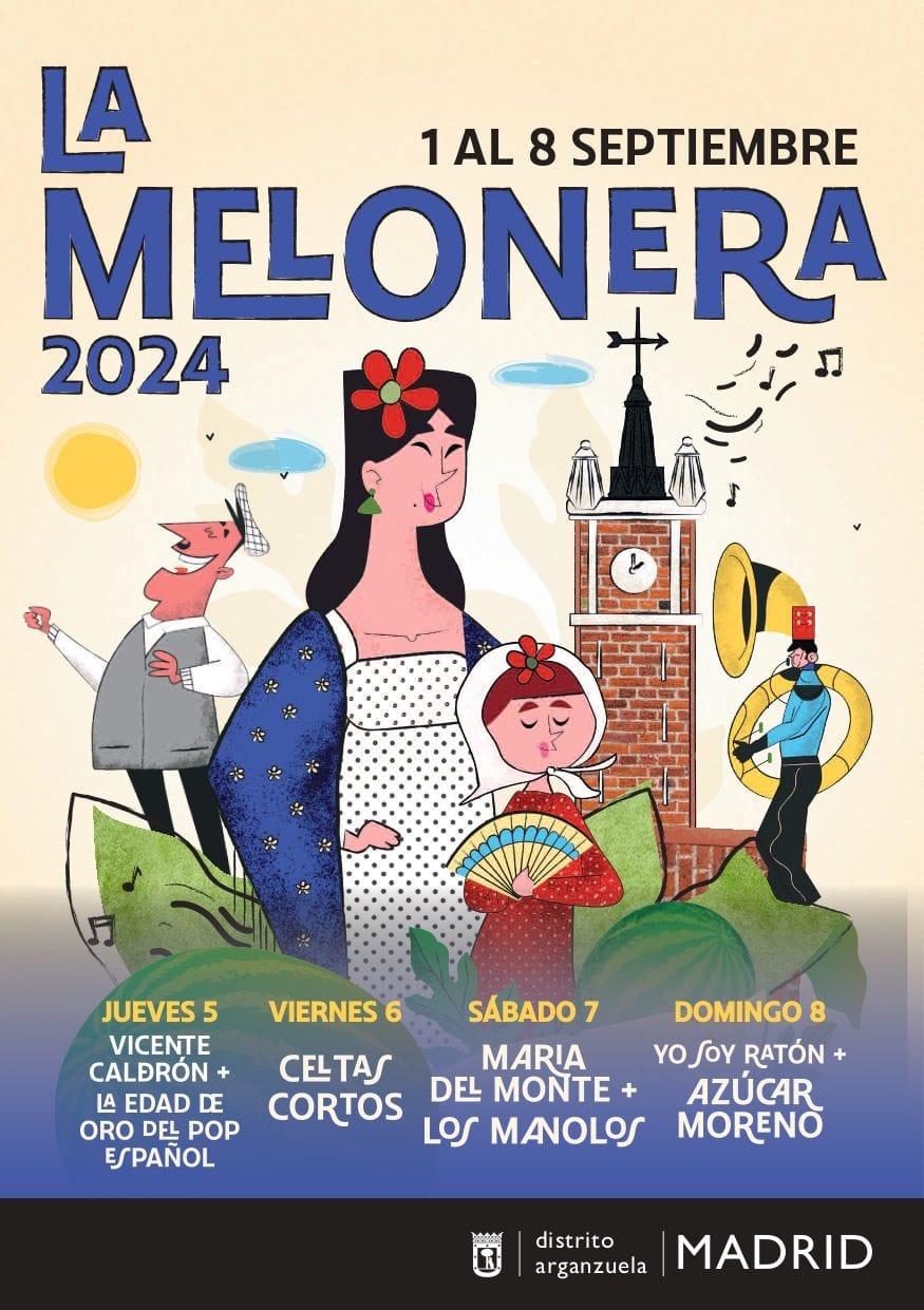 Cartel Fiestas de la Melonera Madrid 2024 Arganzuela