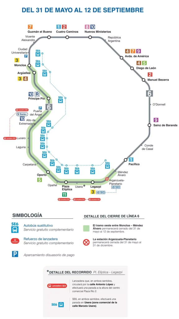 Fase 1 cierre línea 6 de Metro